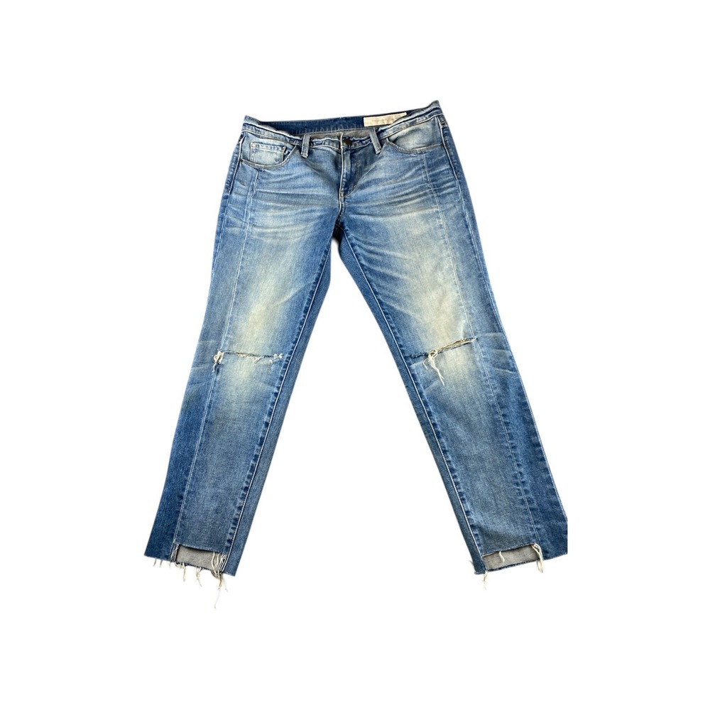Treasure & Bond Skinny Boyfriend Jeans Distressed Raw Hem Blue Womens‎ 29